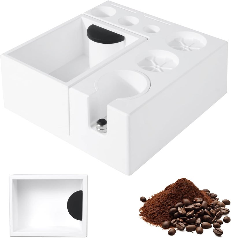 PUSEE Espresso Knock Box & Tamp Station, 9 in 1 Espresso Organizer, Fit 51,54,58MM Tamper, Distributor, Portafilter & Puck Screen Accessories, Detachable Knock Box - Image 1